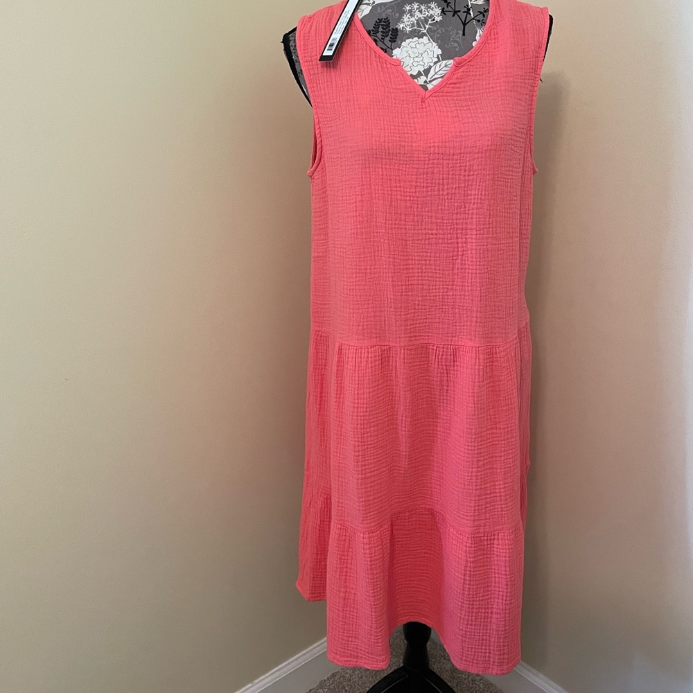 Charlie B sleeveless coral dress